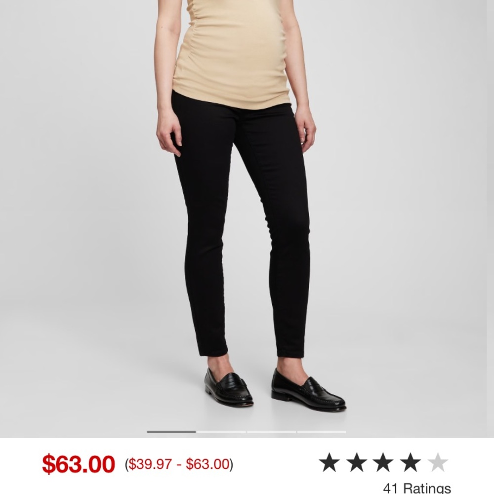 Gap Black Straight Leg Maternity Jeans